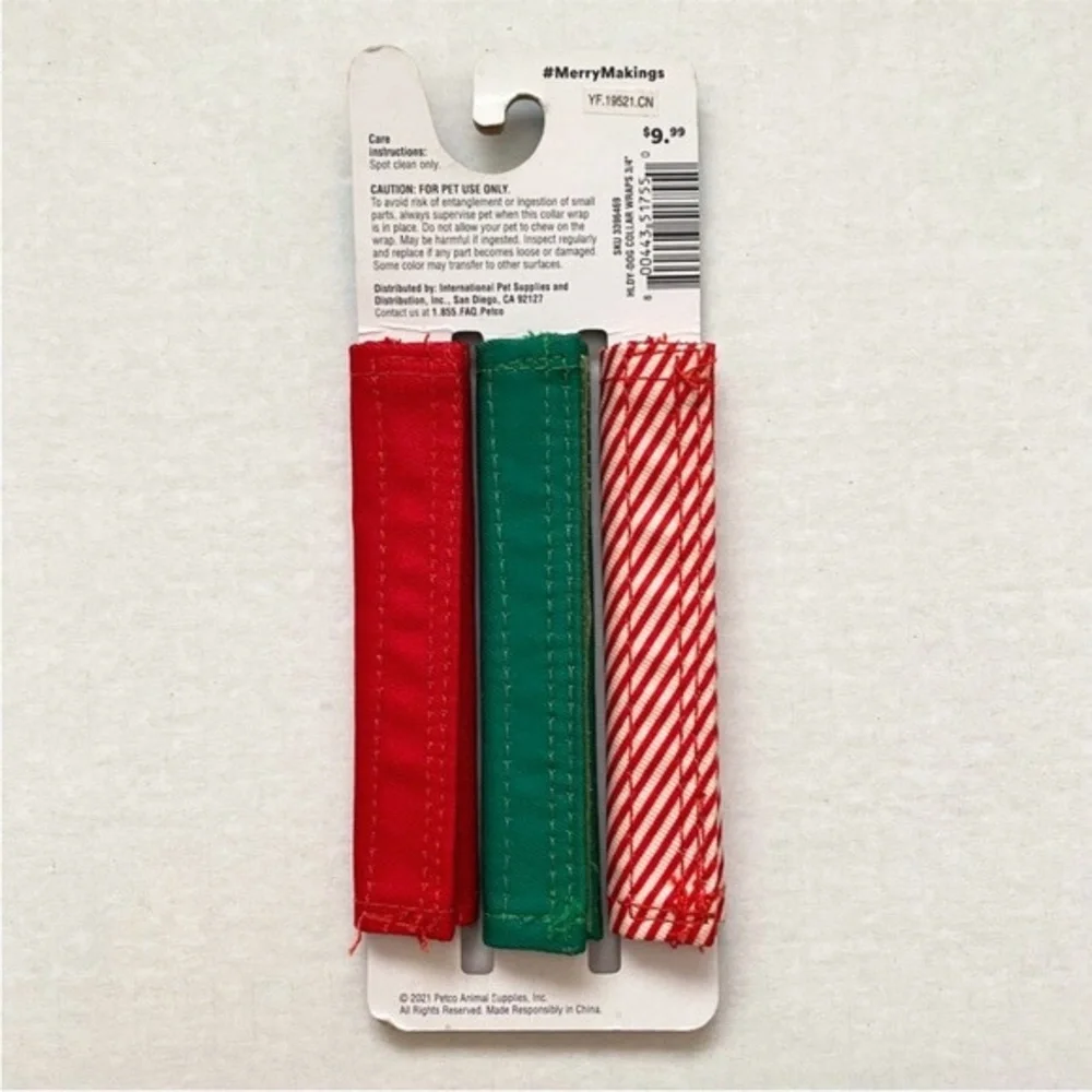 (5) Christmas Dog Collar Customization Set 3 Count Fits 3/4 Inch Collars